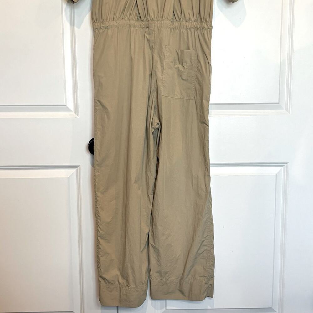 COS Tan Organic Cotton V-neck Short Sleeve Drawstring Waist Utility Jumpsuit XS - Picture 11 of 14
